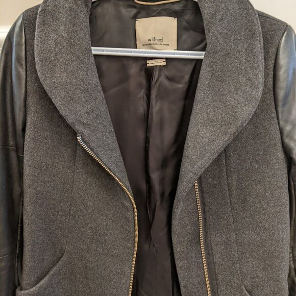 Wilfred womens black wool cashmere lamb skin jacket size xxs - Picture 4 of 12